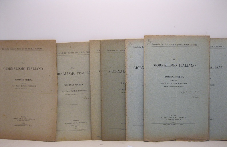 Il giornalismo italiano. Rassegna storica redatta dal Prof. Luigi Piccioni della R. Università di Torino